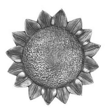 Sonnenblume, Blume aus Bronze, Aluminium