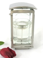 Laterne, "Quadrat", aus Edelstahl, Grabschmuck, Inox