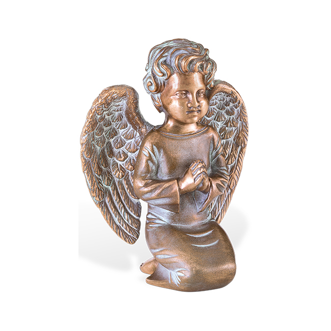 Skuptur "Engel", betend, Bronzefigur, Grabschmuck