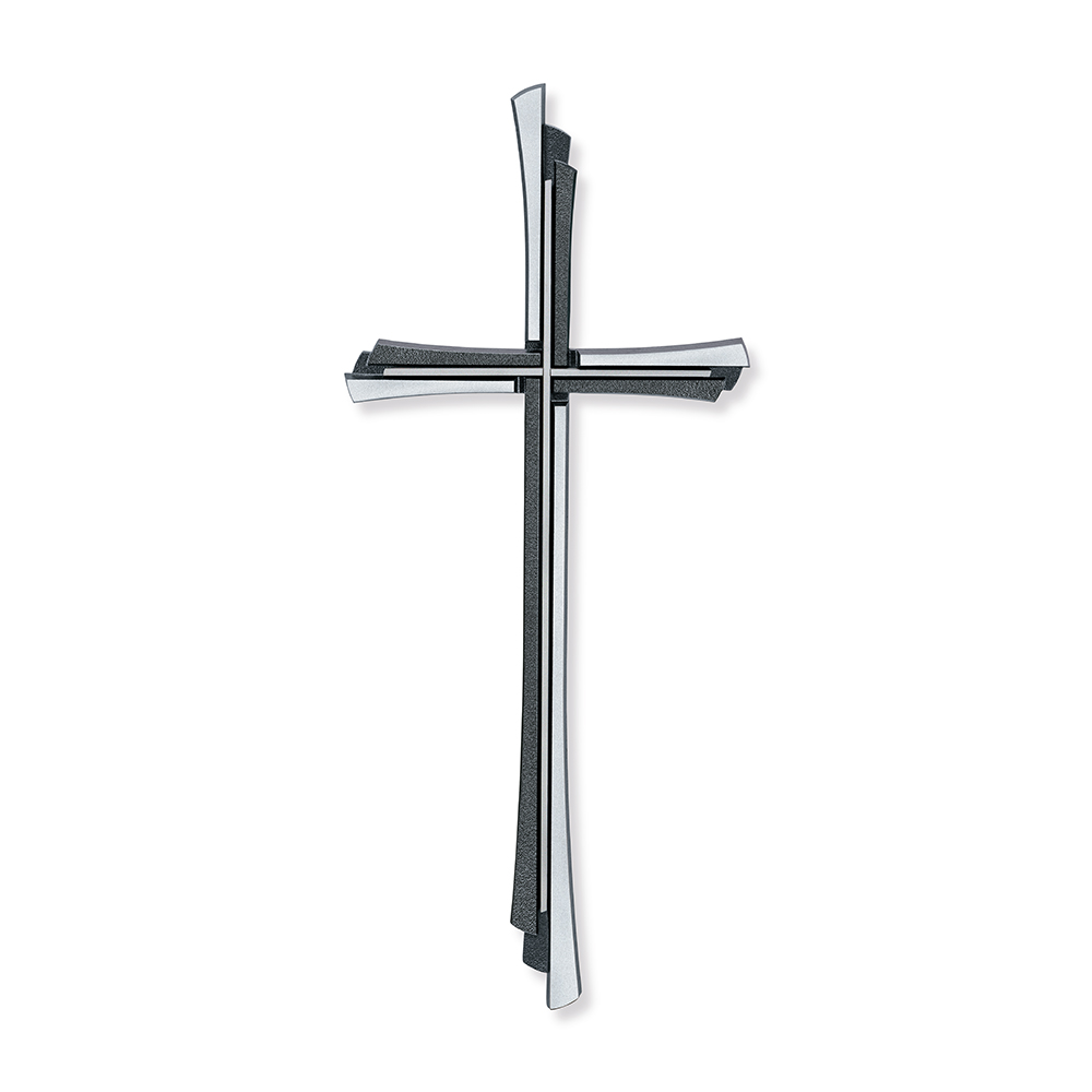 Kreuz aufliegend Bronze/Edelstahl