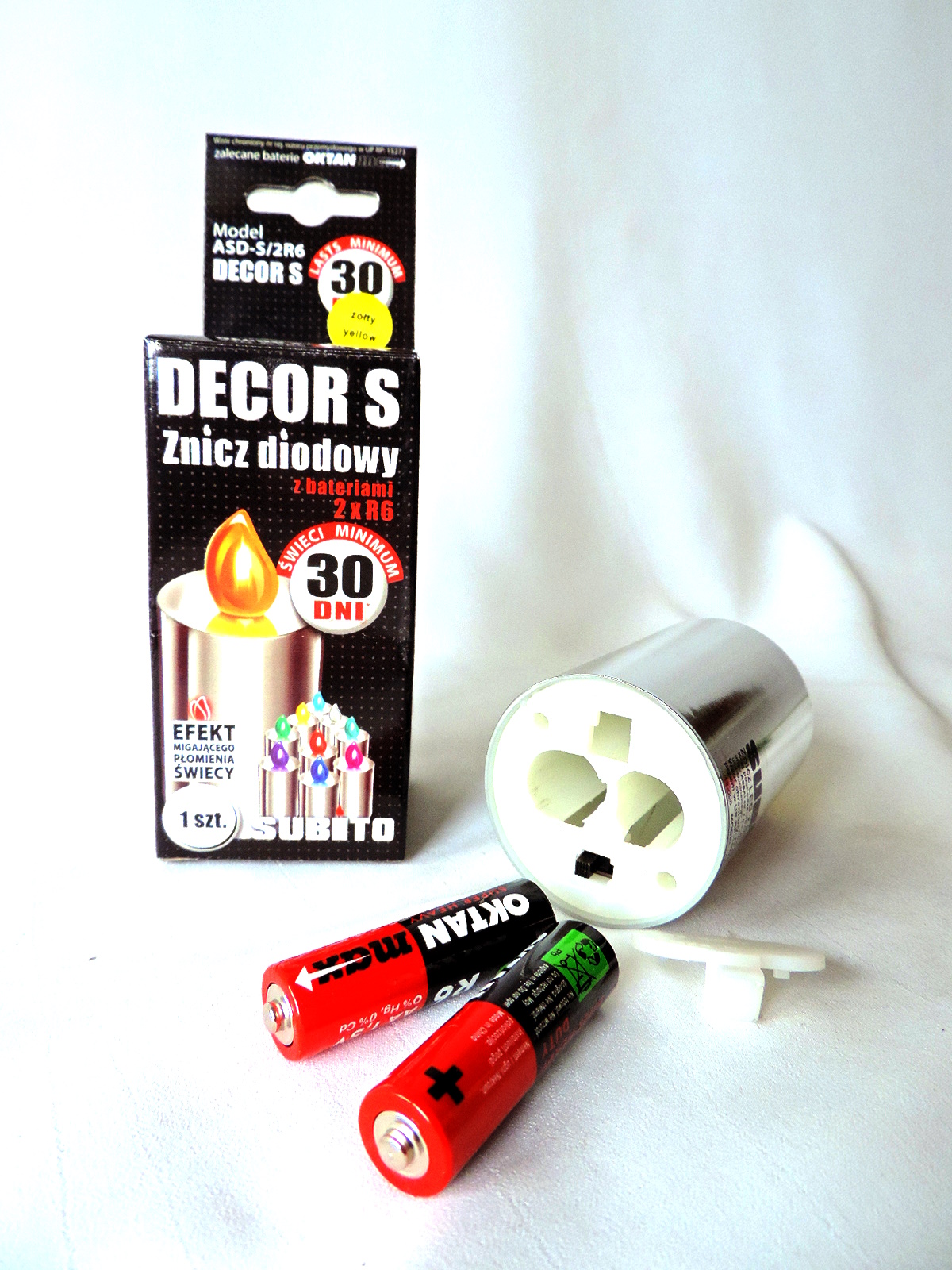 Silberne  LED- Kerze