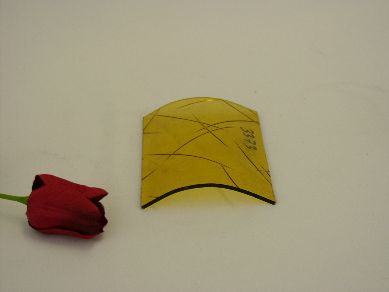 Gelbes Ersatzglas gebogen 15 cm h x 10 cm