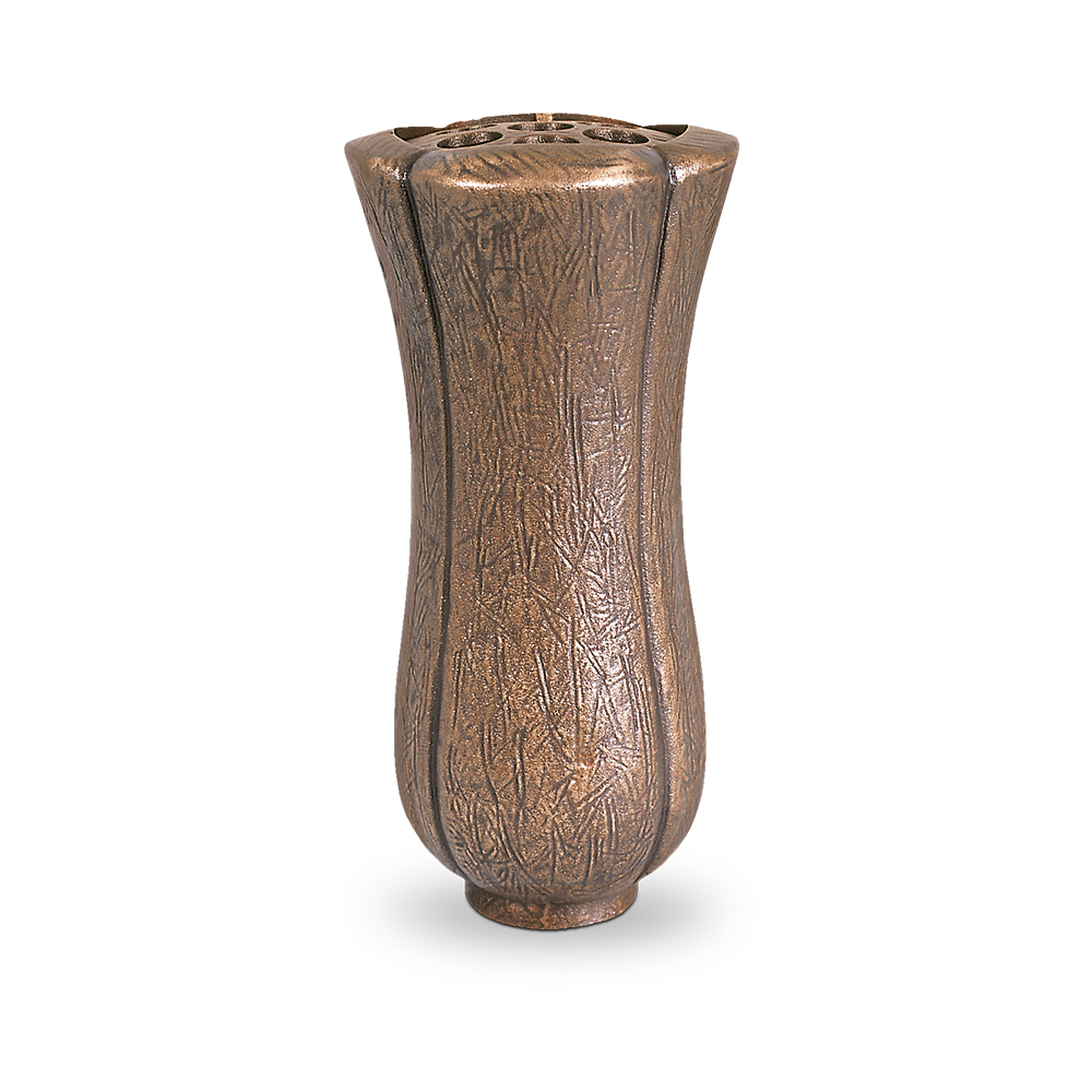 Grabvase, Blumenvase, Grabschmuck, Grab | Bronze - braun