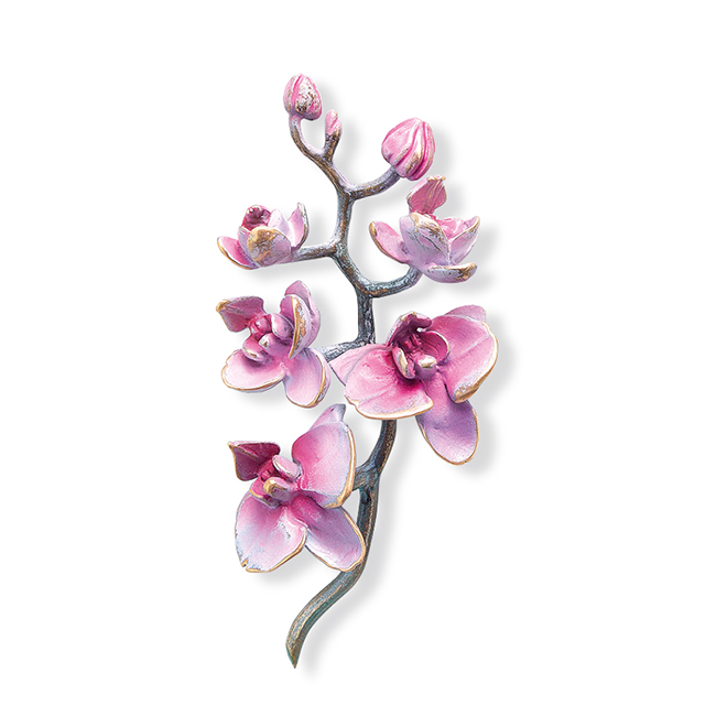 Orchidee, handcoloriert, auch in Bronze braun