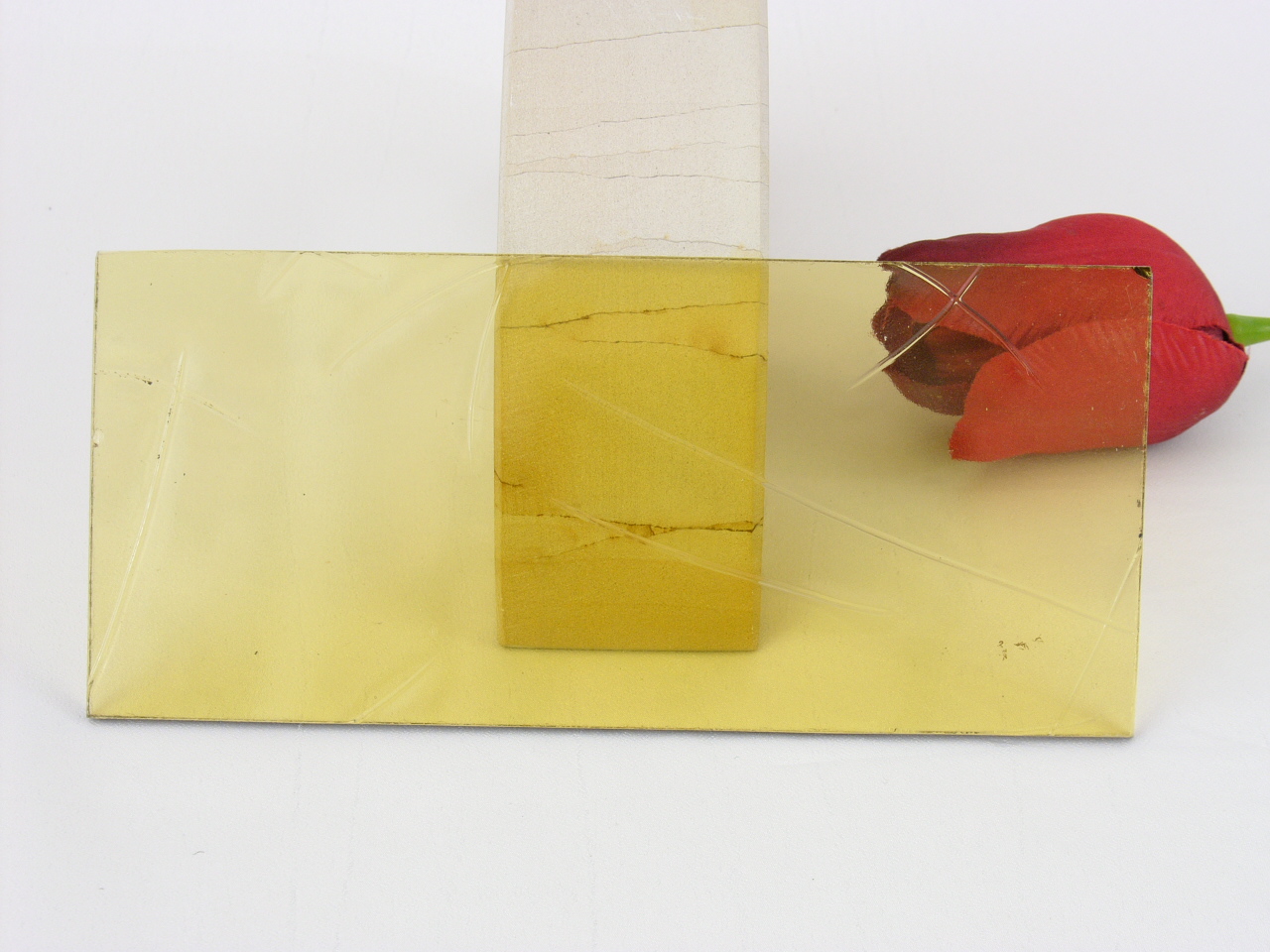 Glasscheibe gelb 15,5 x 7,2 x 0,3 cm