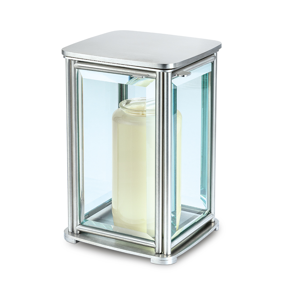 Leuchte aus Edelstahl, Grabschmuck, Inox, Grablaterne, 2 Größen