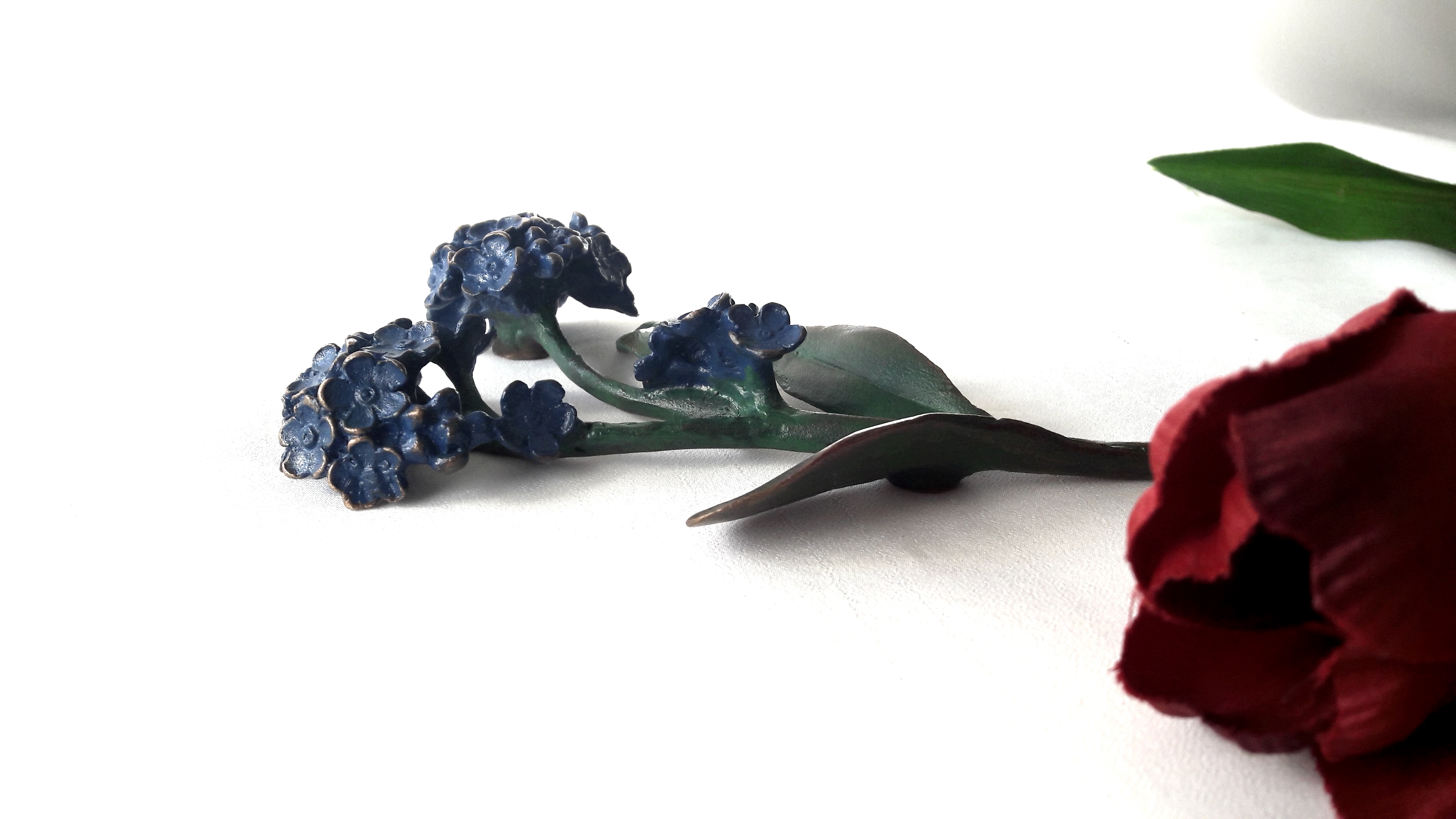 Vergissmeinnicht, Grabschmuck, Blumen aus Bronze
