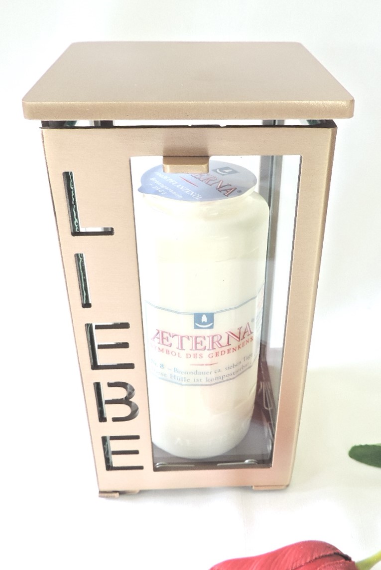 Laterne, Grableuchte, "Liebe", Grablampe, 2 Größen