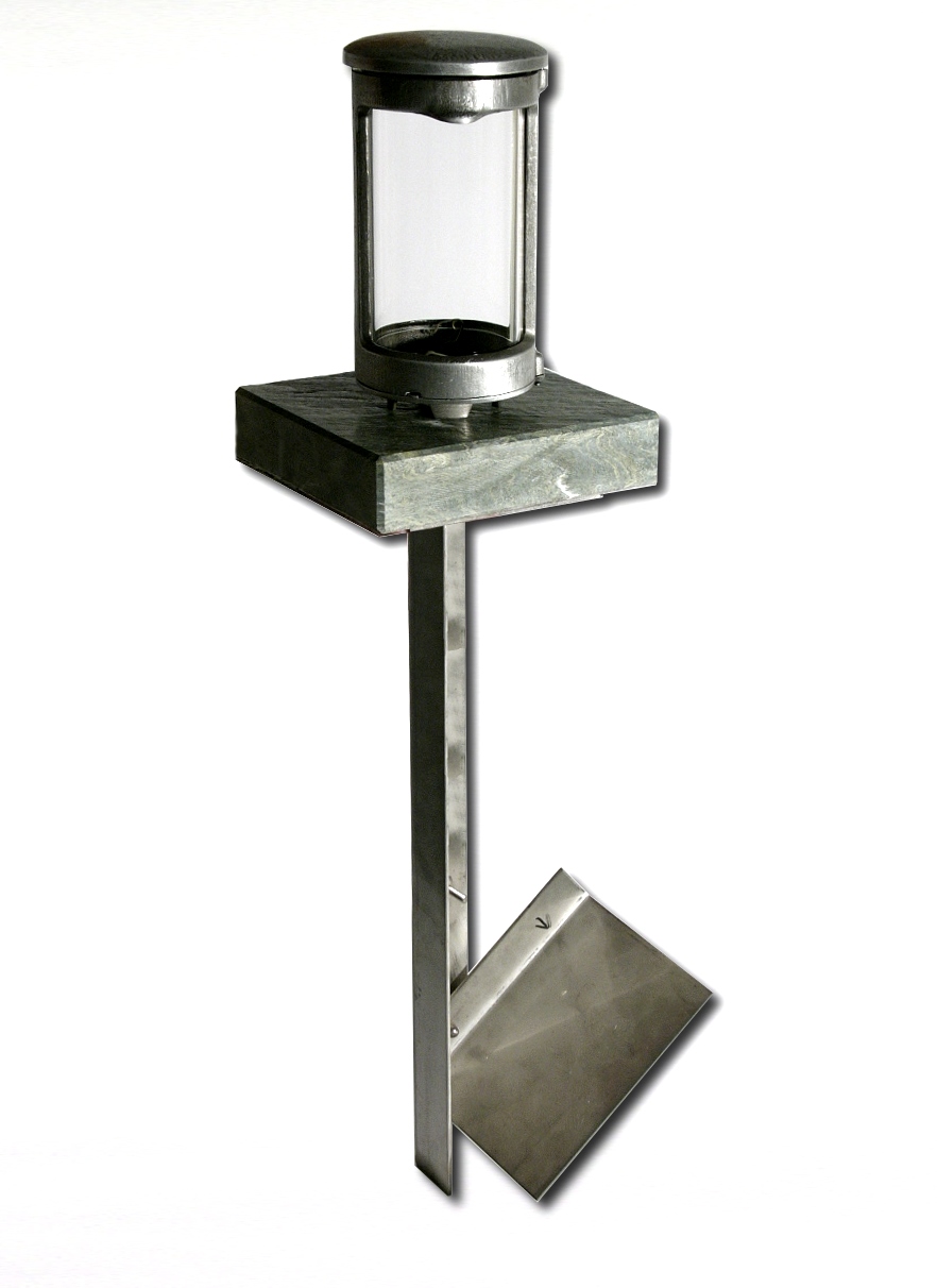 Grablaterne, 2 Größen, 3 Tönungen, Grablicht | 25 cm | Aluminium hell (Edelstahloptik)