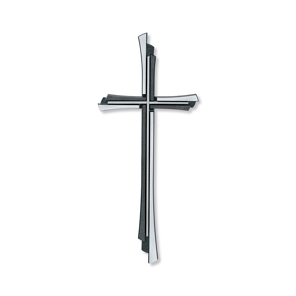 Kreuz aufliegend Bronze/Edelstahl