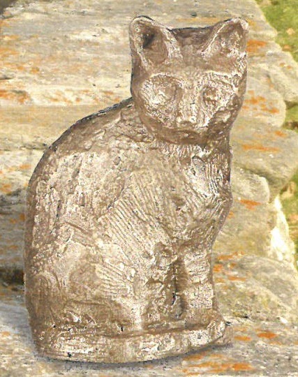 Bronzefigur, Katze, Grabschmuck, Deko