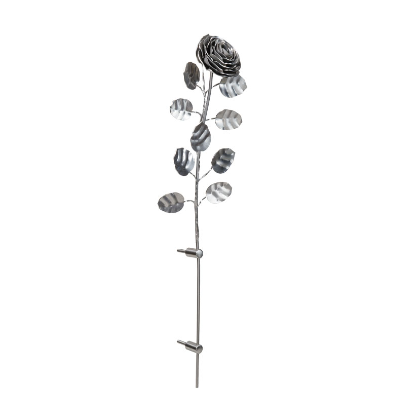 Rose, Inox, Edelstahl, mit gefüllter Blüte, bis 60 cm Länge