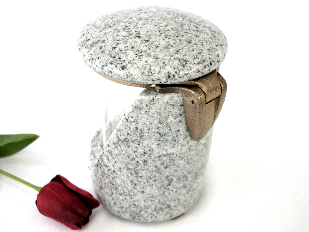 Granitlaterne, Grablampe aus Stein, Granit "Wiskont White"