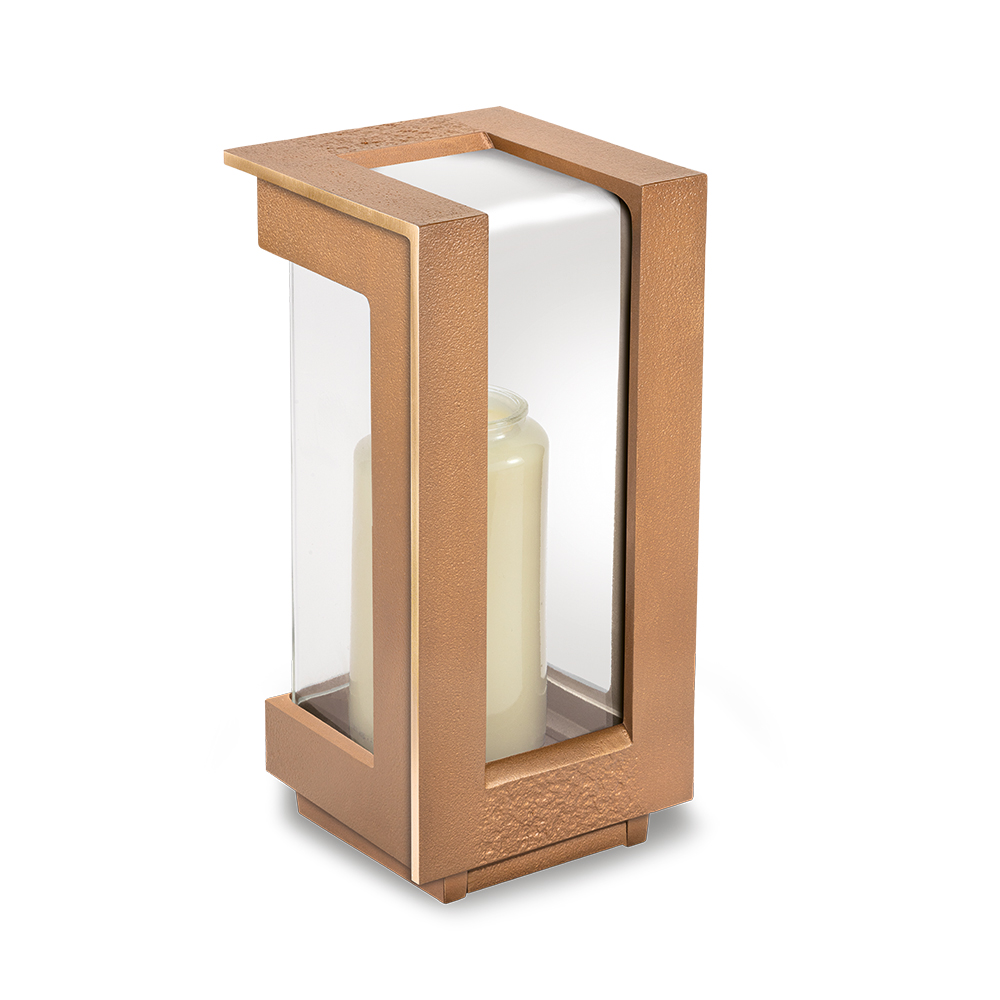 Außergewöhnliche Laterne,, 3 Bronze- Braun- Töne, edler Grabschmuck