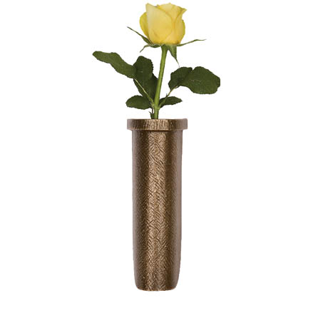 Urnengrabvase, Wandväschen, Vase, Kolumbarium, 11 cm H | Bronze - braun