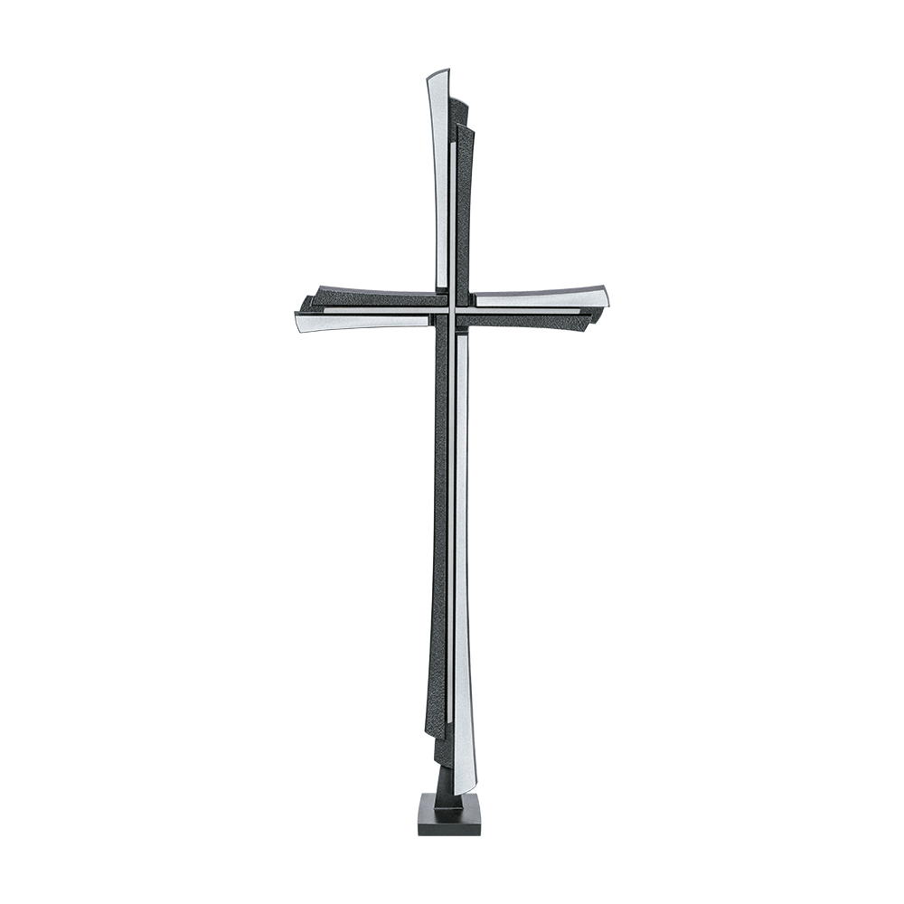 Kreuz freistehend Bronze/Edelstahl