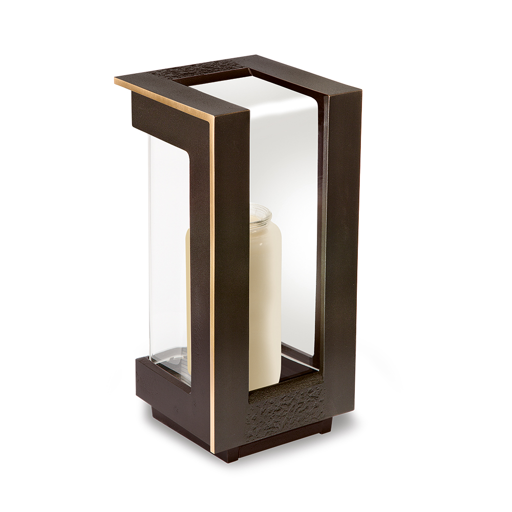 Außergewöhnliche Laterne,, 3 Bronze- Braun- Töne, edler Grabschmuck