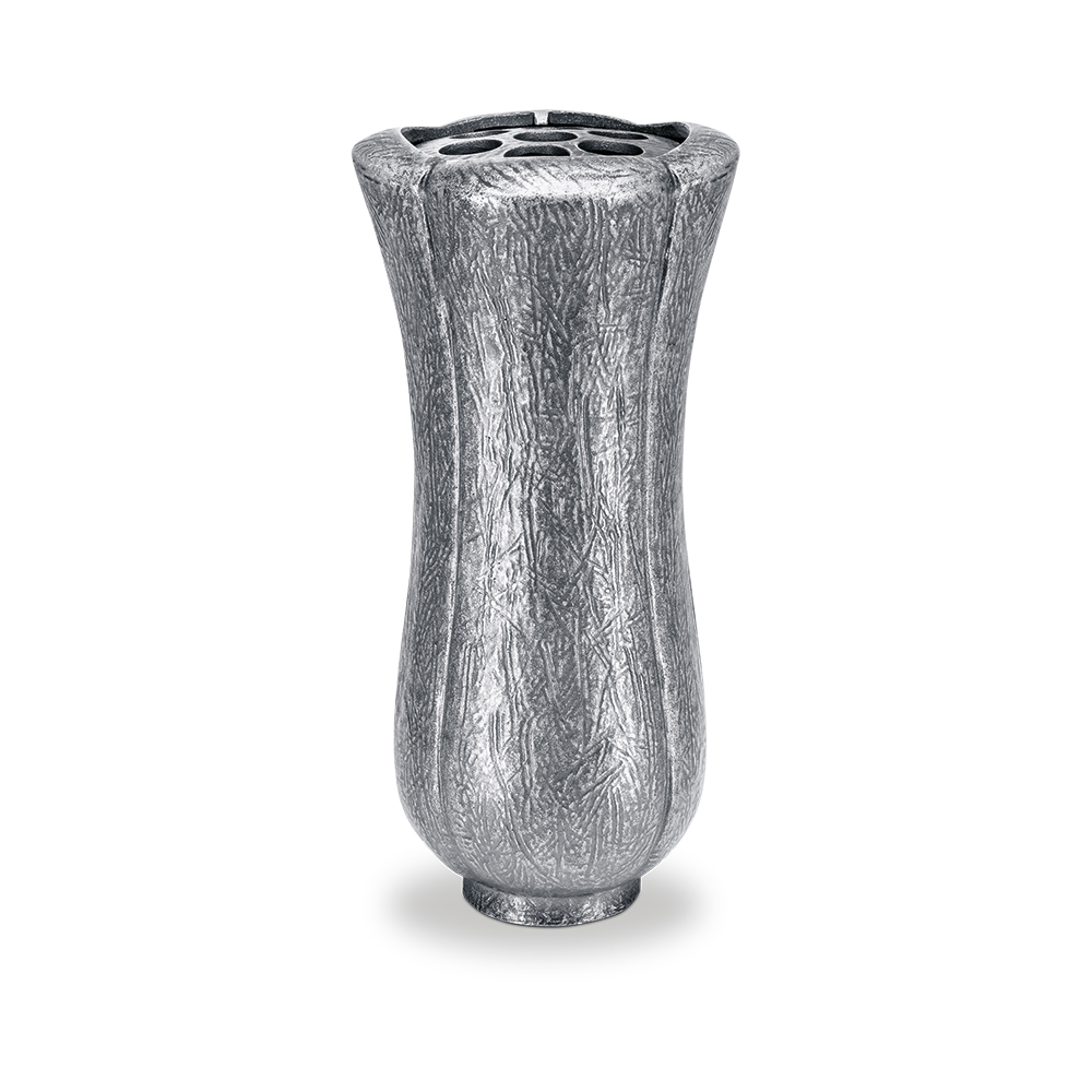 Grabvase, Blumenvase, Grabschmuck, Grab | Aluminium - grau
