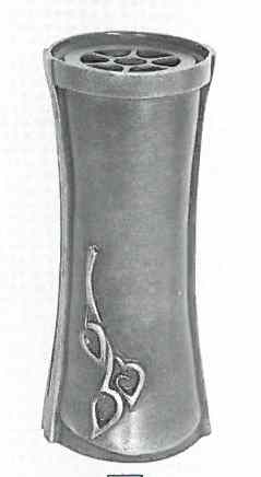 Blumenvase, Grab, Grabvase, Standvase, mit Schmuckrelief | Aluminium - grau