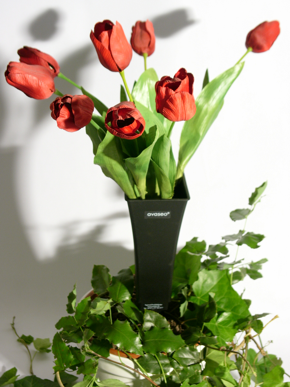 Stilvolle Blumenvase, Steckvase, Grab, beige- gold | 20