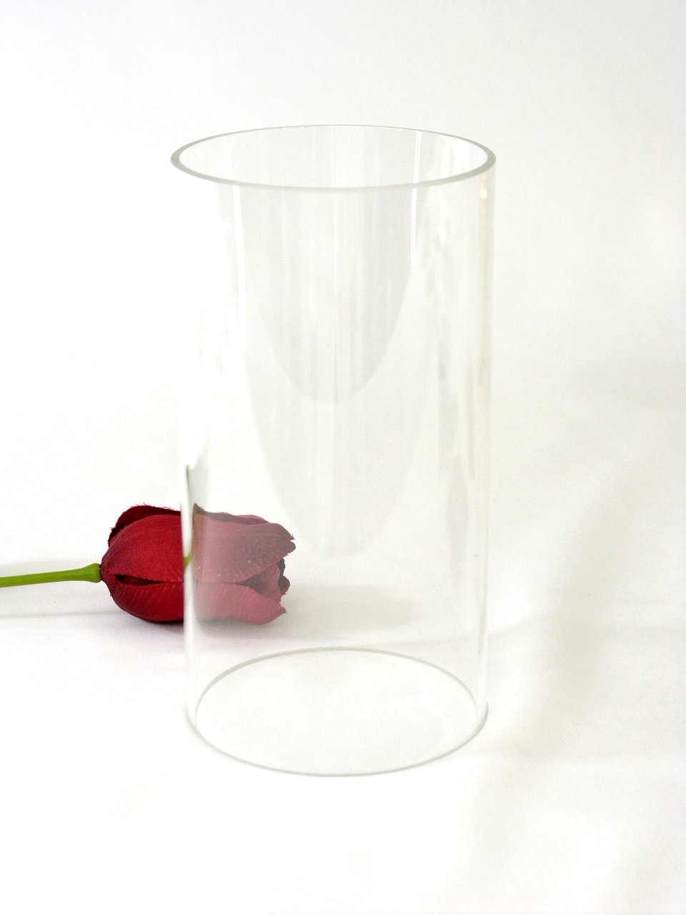 Laternenglas 17 cm h, 8,5 cm Ø, ohne Boden, Klarglas weiß