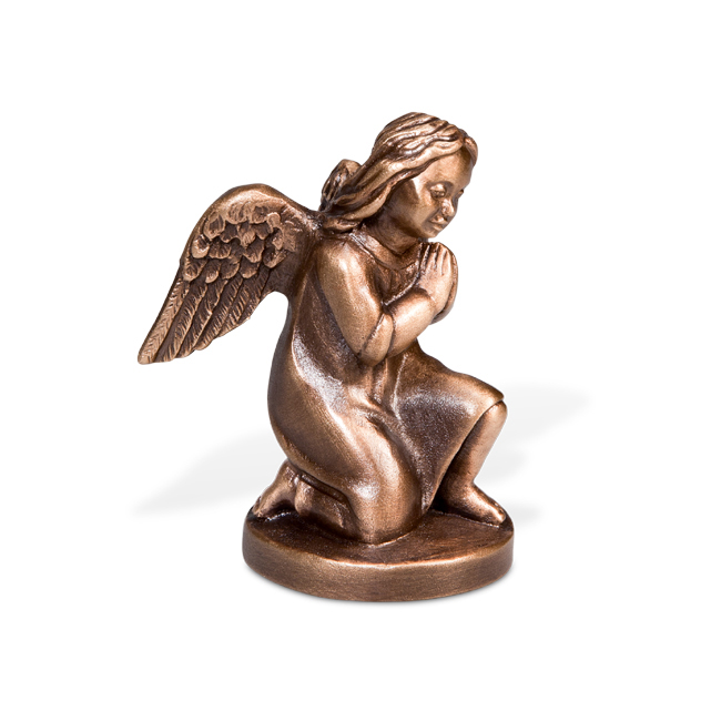 Betender Engel, auf Sockel, knieend, Skulptur Grab