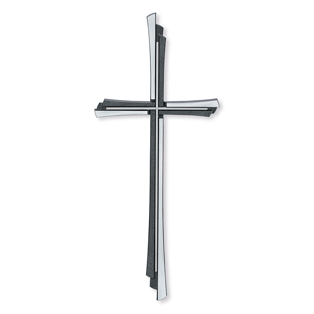 Kreuz aufliegend Bronze/Edelstahl