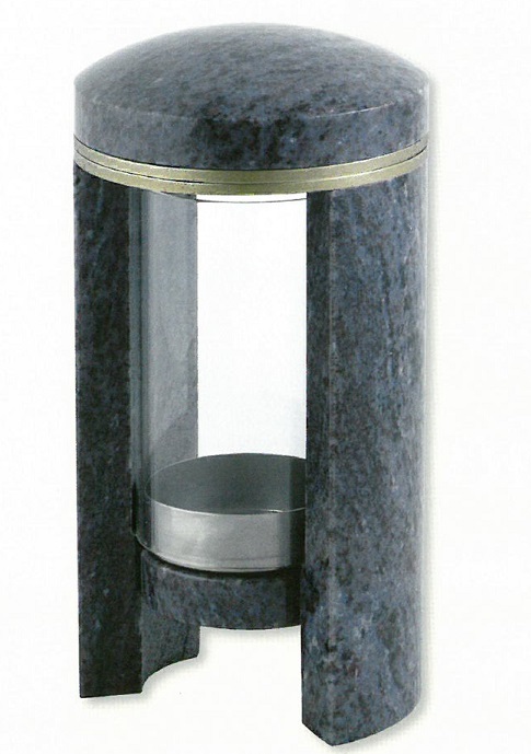 Grablaterne, Steinlampe Granit 22 cm h