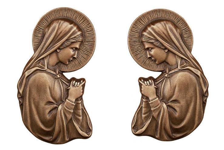 Muttergottes. Jungfrau Maria, Madonna, Relief, Bronze
