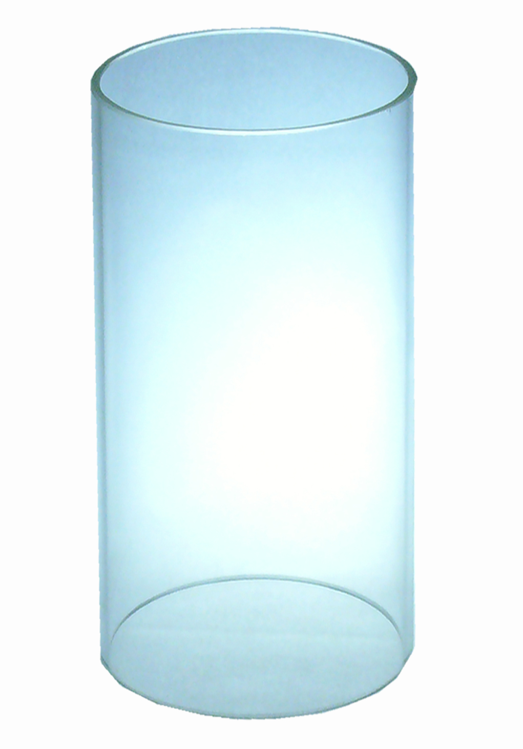 Glaszylinder 20,5 cm h, 9,5 cm Ø, ohne Boden, Klarglas weiß