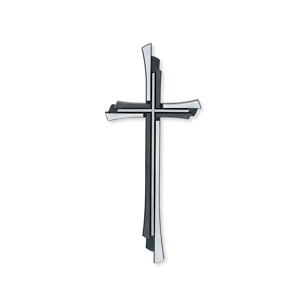 Kreuz aufliegend Bronze/Edelstahl