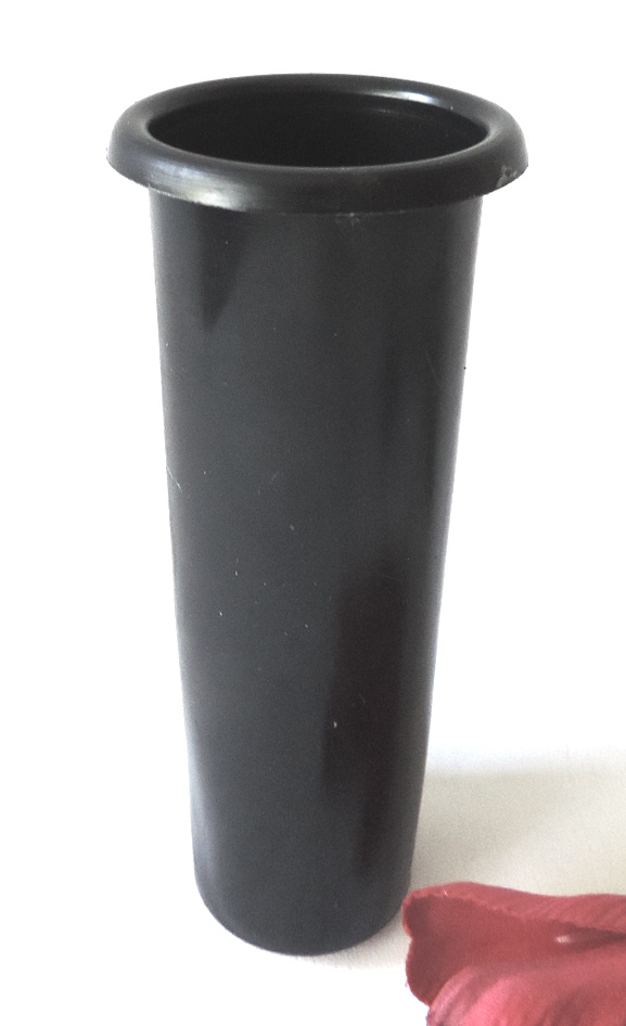 Vaseneinsatz, Kunststoff, 12,2 cm H, Ø oben außen 5 cm, innen 3,8 cm